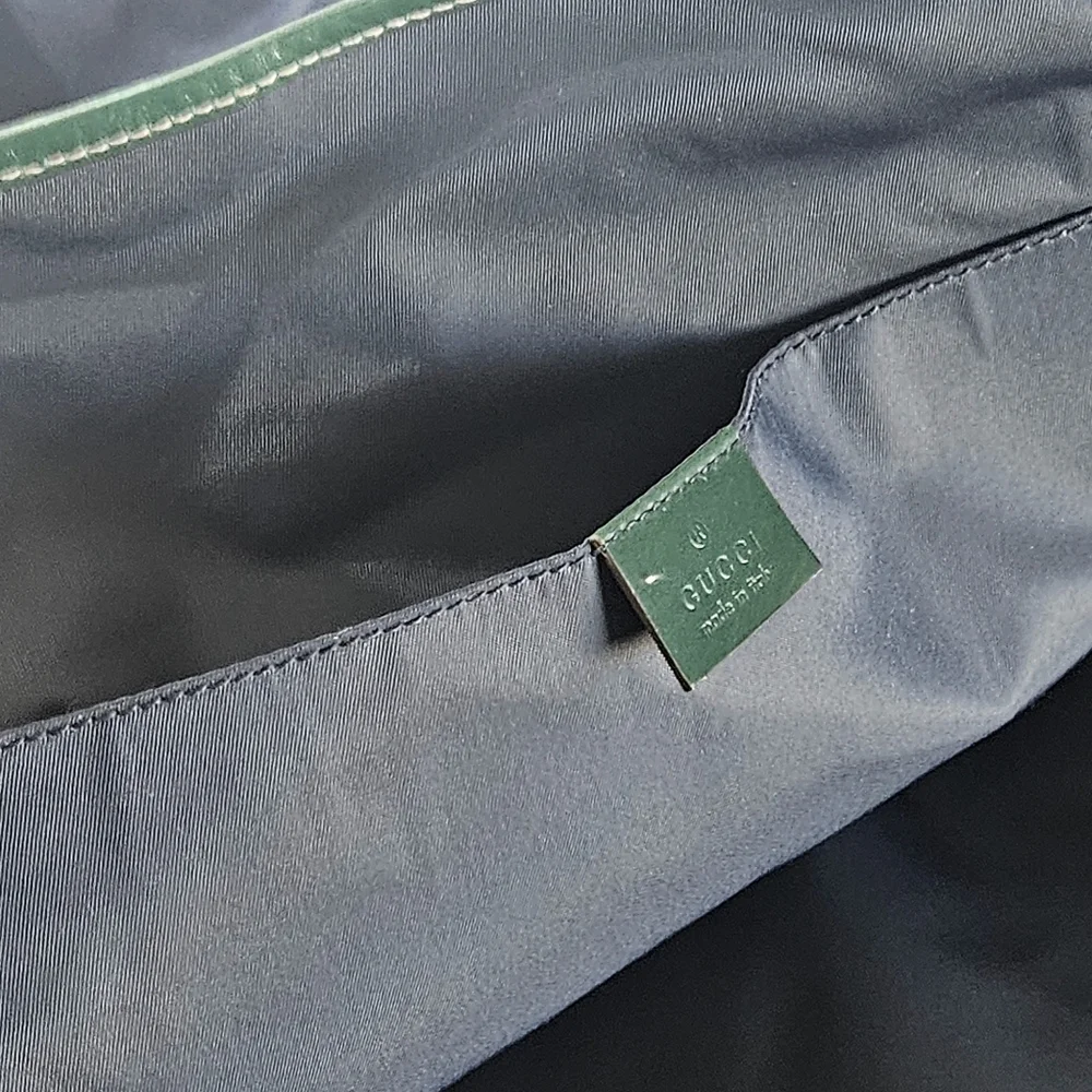 Gucci Vintage Nylon Tote Bag Blue Red Cream NWOT - Picture 10 of 14